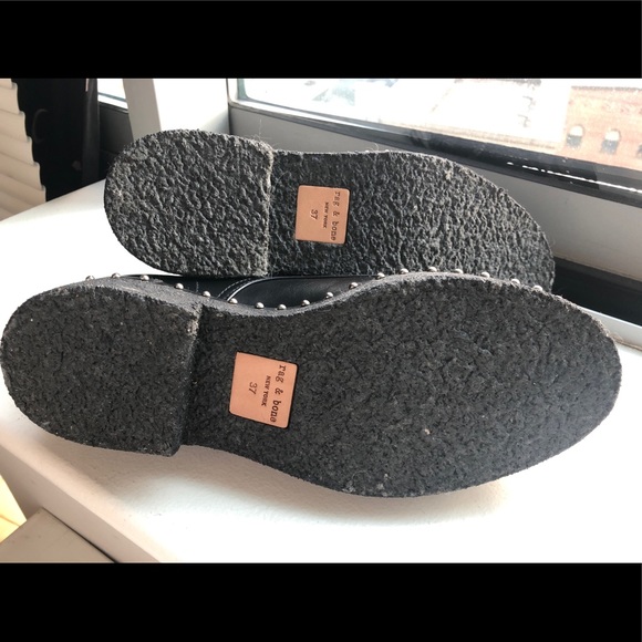 Rag & Bone black leather studded oxfords - Picture 4 of 6